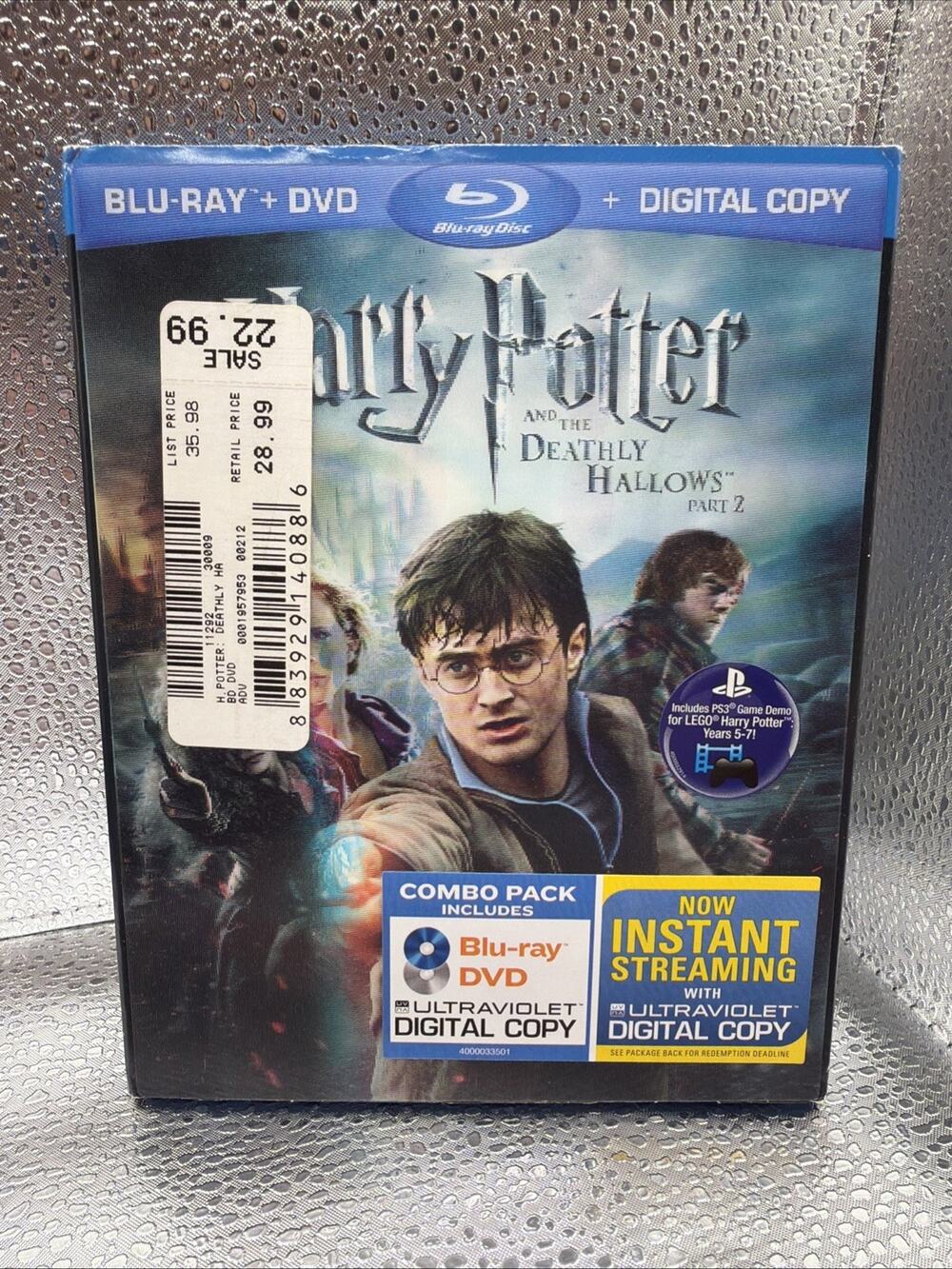 Harry Potter & the Deathly Hallows Pt. 2 (Blu-ray + DVD) W/Slipcover